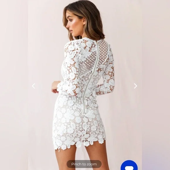 NEW Selfie Leslie Reinhart Floral Asymmetrical Mesh Dress - Picture 2 of 7